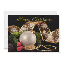 Elegante Zilveren Zwarte Kerst Viering Groet