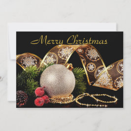 Elegante Zilveren Zwarte Kerst Viering Groet Feestdagenkaart