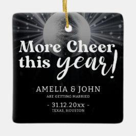 Elegante Zilveren Zwarte Witte Trouw Save The Date Keramisch Ornament