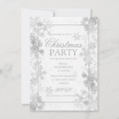 Elegante zilverfolie sneeuwvlokken kerstfeest kaart (Voorkant)