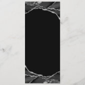 Elegante Zilverfolie Zwarte Agate Huwelijk Menu (Achterkant)