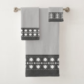 Elegante zilvergrijs en wit bad handdoek (Insitu)