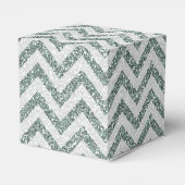 Elegante zilvergrijze faux glitter chevron bedankdoosjes (Achterkant)