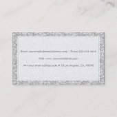 Elegante zilvergrijze Glitter & Sparkles Textuur Visitekaartje (Achterkant)