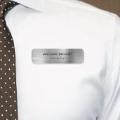 Elegante zilvergrijze metalen professionele zaken naamplaatje