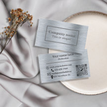 Elegante zilverkleurige visitekaart