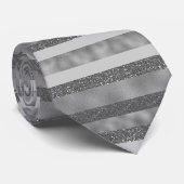 Elegante zilverstreep stropdas (Opgerold)