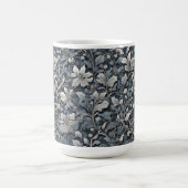 Elegante zilverwitte grijze bloemen koffiemok (Center)