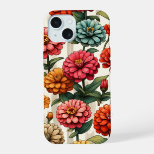 Elegante Zinnia Bloem iPhone 15 Case