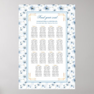 Elegante zitplaatsindeling met waterverf pasteltin poster
