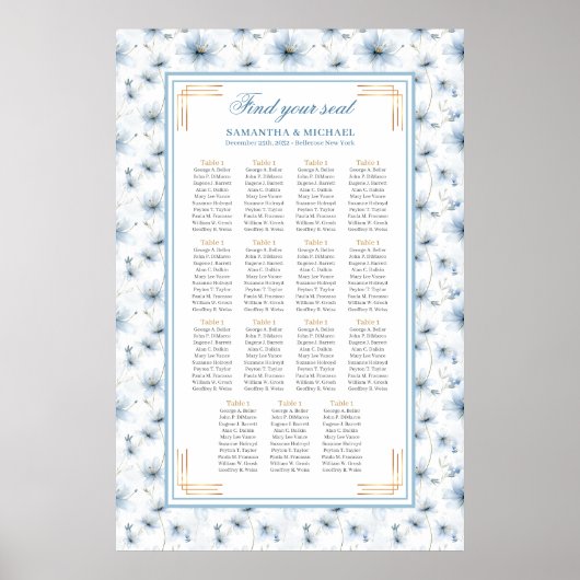 Elegante zitplaatsindeling met waterverf pasteltin poster (Voorkant)