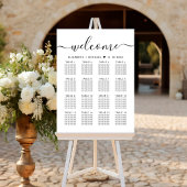 Elegante zitplaatsindeling voor 16 tafels op huwel poster