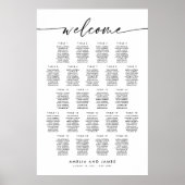 Elegante zitplaatsindeling voor 22 tafels poster (Voorkant)