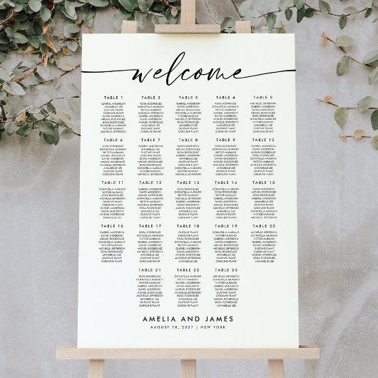 Elegante zitplaatsindeling voor 23 tafels poster