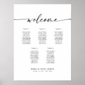 Elegante zitplaatsindeling voor 5 tafels poster (Voorkant)