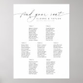 Elegante zitplaatsindeling voor 7 tafels poster (Voorkant)