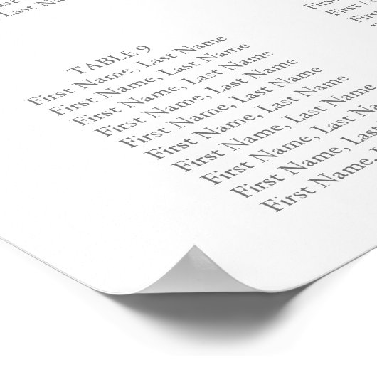 Elegante zitplaatsindeling voor de bruiloft met ha poster (Hoek)