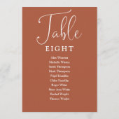 Elegante zitplaatskaart met tafelnummer van terrac (Achterkant)