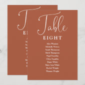 Elegante zitplaatskaart met tafelnummer van terrac (Voorkant / Achterkant)