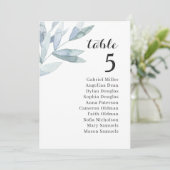 Elegante zitplaatskaart voor trouwfeest. Grijze ta Kaart (Staand voorkant)