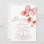 Elegante Zoete Bes Baby Shower Aardbei Kaart (Voorkant)