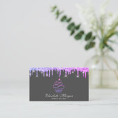 Elegante zoete glittersappentaart paarse druppels visitekaartje (Staand voorkant)