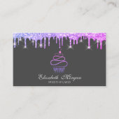 Elegante zoete glittersappentaart paarse druppels visitekaartje (Voorkant)