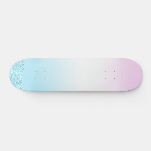 Elegante zoete kleurrijke gradiënt glitter Rainbow Persoonlijk Skateboard (Horizontaal)