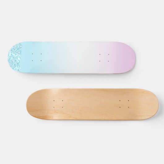 Elegante zoete kleurrijke gradiënt glitter Rainbow Persoonlijk Skateboard (Horizontaal)