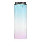 Elegante zoete kleurrijke gradiënt glitter Rainbow Thermosbeker (Achterkant)