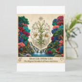 Elegante Zoete Lelie Bloem Menu Kaart (Staand voorkant)