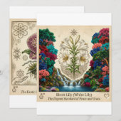 Elegante Zoete Lelie Bloem Menu Kaart (Voorkant / Achterkant)