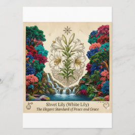 Elegante Zoete Lelie Bloem Menu Kaart