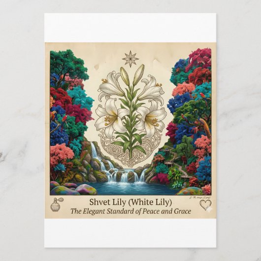 Elegante Zoete Lelie Bloem Menu Kaart (Voorkant)