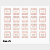 Elegante Zoete lila roze preppy gingham ruit Vierkante Sticker (Vel)