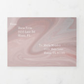 Elegante Zoete Vloeibare Marmer | Agate Blush Roze Drieluik Uitnodiging (Cover)