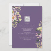Elegante zomer bloem bruiloft uitnodiging QR code  (Achterkant)