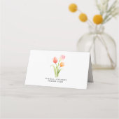 Elegante Zomer Bloem Tulp Roze Rood en Geel Plaatskaartje (Achterkant)