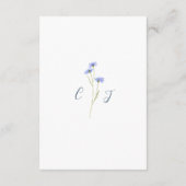 Elegante zomer bloemenblauw bruiloft details informatiekaartje (Achterkant)