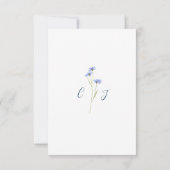 Elegante zomer bloemenblauw bruiloft reactie RSVP kaartje (Achterkant)