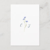 Elegante zomer bloemenblauw bruiloft receptie informatiekaartje (Achterkant)
