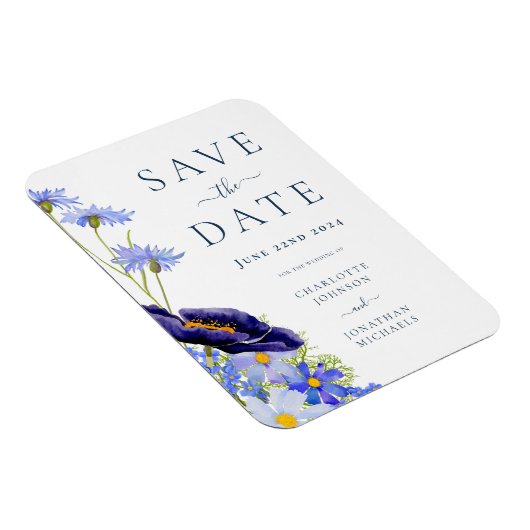 Elegante zomer bloemenbruiloft magneet (Rechterzijde)
