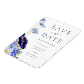 Elegante zomer bloemenbruiloft magneet (Linkerzijde)