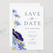 Elegante zomer bloemenbruiloft save the date (Voorkant / Achterkant)