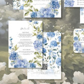Elegante zomer bloemenwilde bloem blauw wit detail informatiekaartje
