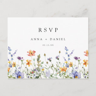 Elegante Zomer Bloemige Trouw RSVP Briefkaart