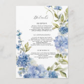 Elegante Zomer Bloemige Wilde Bloem Blauwe Witte D Informatiekaartje (Voorkant)