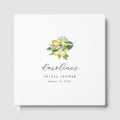 Elegante zomer citroen bloem bruidsmeisjesfeest gastenboek (Voorkant)