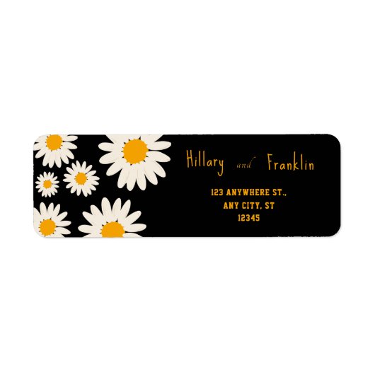 Elegante zomer Daisy Floral romantisch gepersonali Etiket (Voorkant)