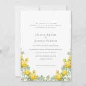 Elegante zomer gele rozen bruiloft kaart (Voorkant)